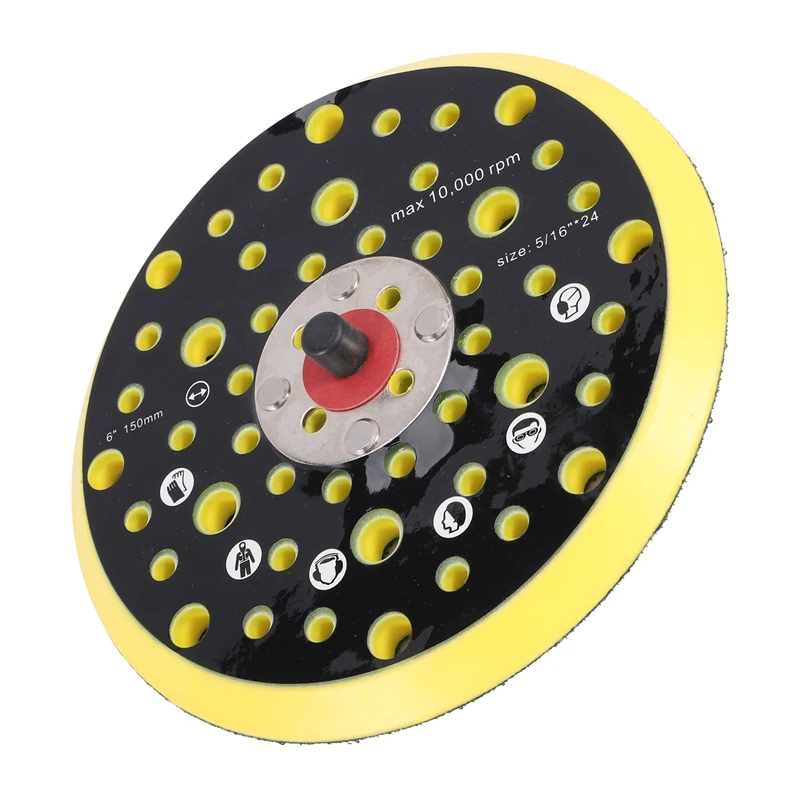 150Mm 5/16 Thread 52 Hole Medium Density Random Orbital Sander Hook & Loop Backing Pad Compatible With Mirka CEROS DEROS