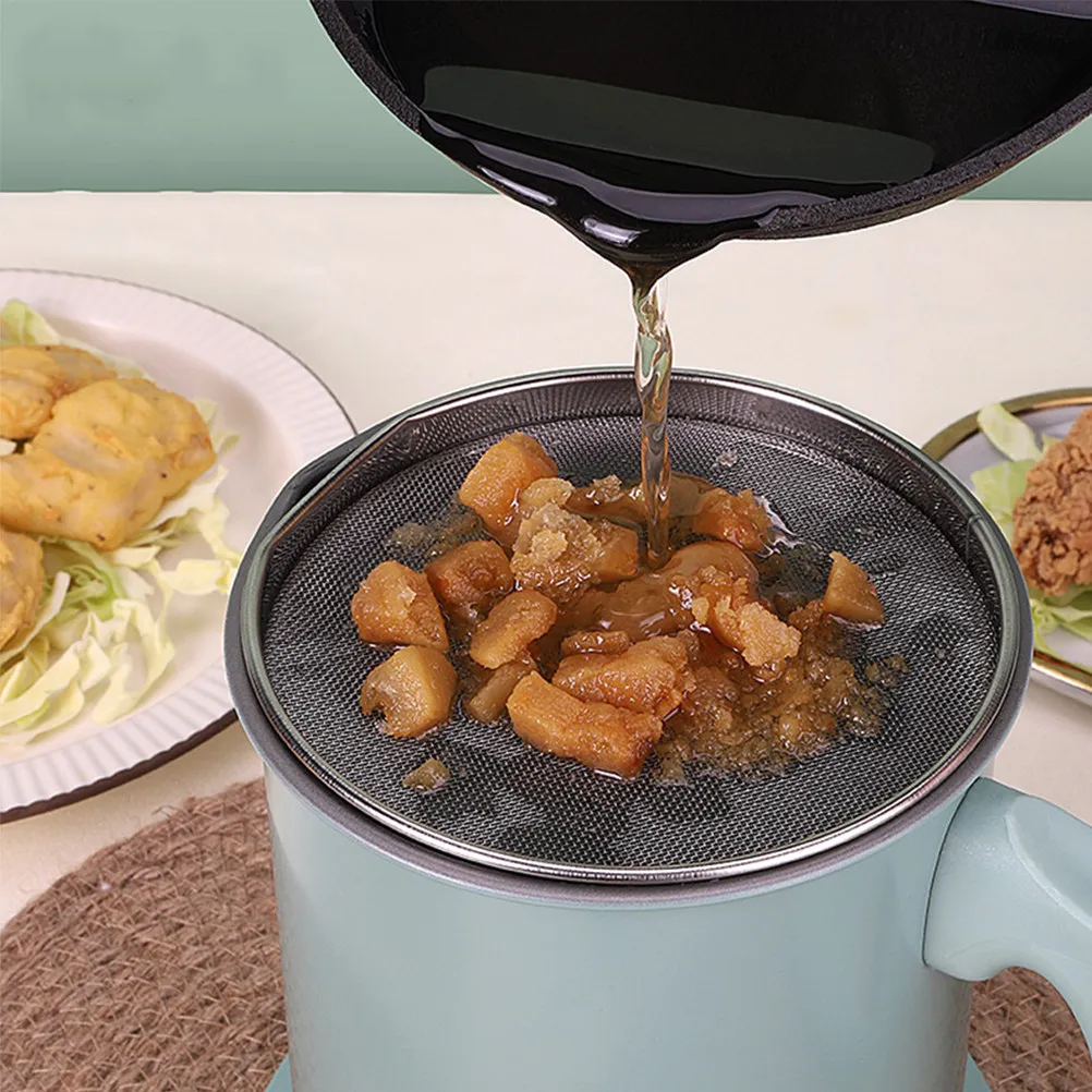 

Filter Pot Stainless Steel Fine Mesh Kitchen Grease Strainer For Oil Storage Can Grease Container Oil Strainer Storage Can