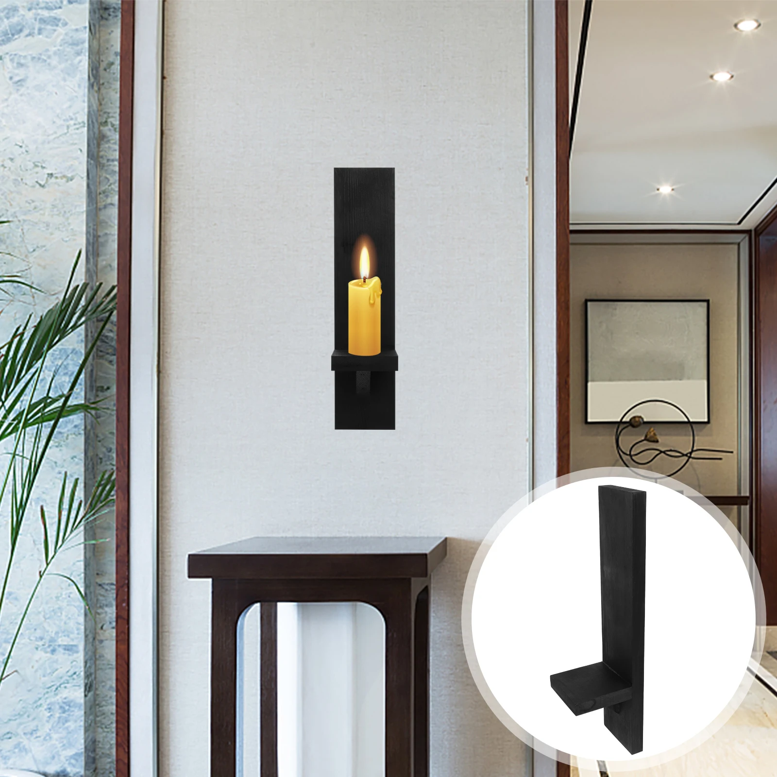 2 pezzi supporto da parete rustico nero applique da fattoria in legno regolabile decorazioni per la casa tealight votivo matrimonio