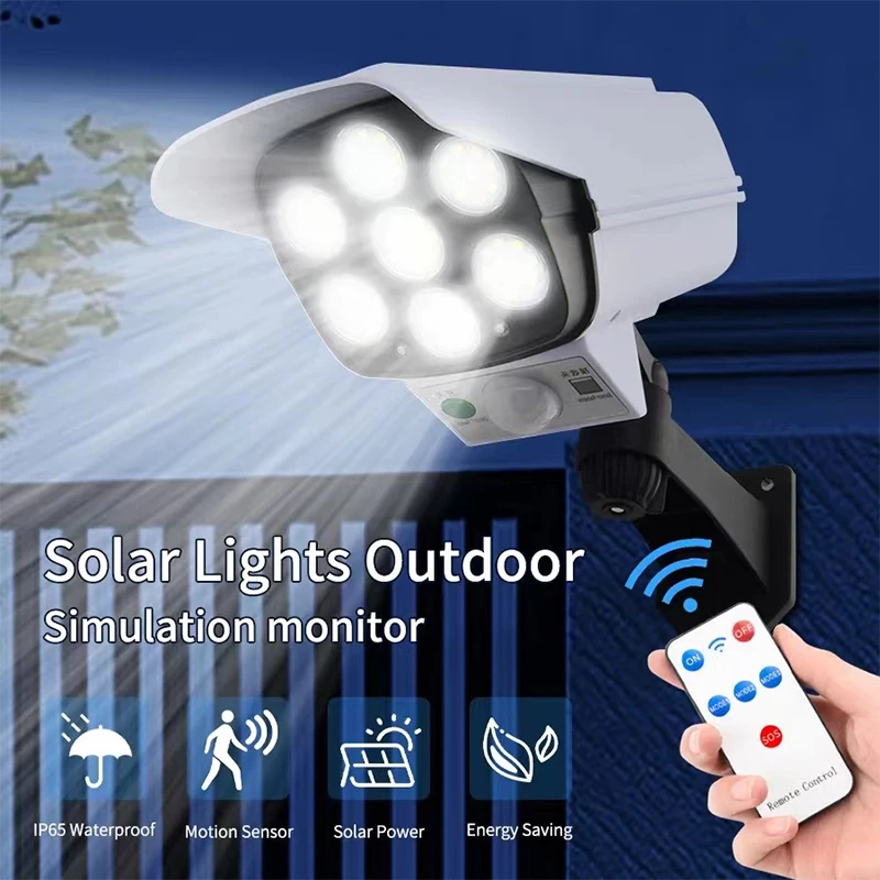 

77 LED Solar Light Motion Sensor Security Dummy Camera Wireless Outdoor Flood Light IP65 Waterproof Lamp 3 Mode For Home Garden