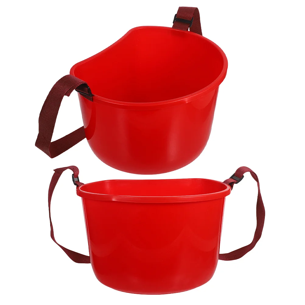 

2Pcs Portable Garden Harvest Backpack Bucket Durable Plastic Fruit Picking Basket Adjustable Strap Apple Blueberry Strawberry