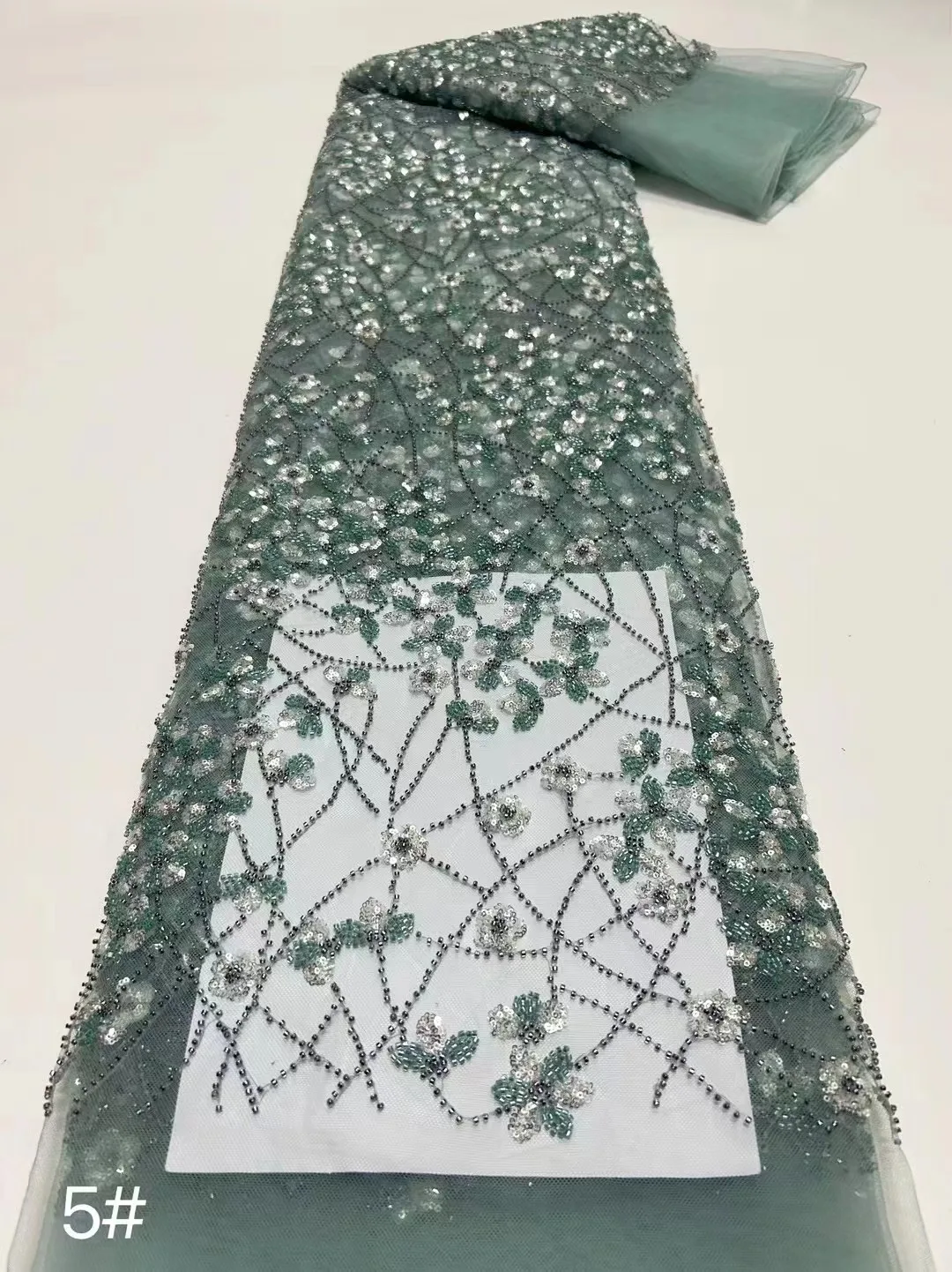 New,Beaded Tube with Crystal Stones embroidery French Tulle Net/Sequined African Nigeria Fabric Evening Dresses ,Weddings,Party