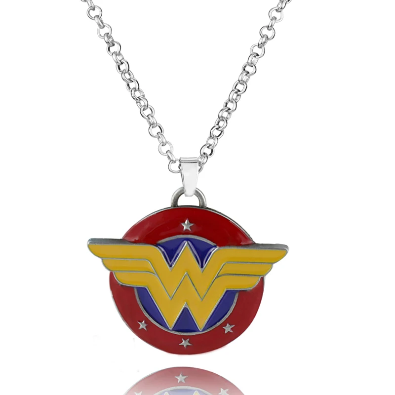 Movie Wonder Woman Logo Necklace Vintage Hawk Style Metal Chain Pendant Necklaces Jewelry For Men Women Fans Gifts Accessories