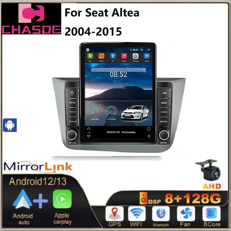 Android Auto AM FM car radio for Seat Altea 2004-2015 Car dvd player RDS DSP 4G WIFI BT Car Video IPS Screen stereo