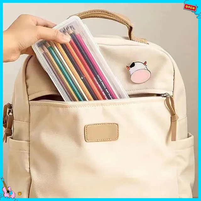 

Пластиковый полупрозрачный пенал, большая емкость, пеналы, портативный органайзер для хранения, коробка для хранения офисных принадлежностей для студентов