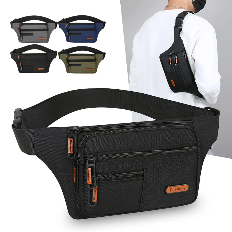 

Waterproof Men Waist Bag Fanny Pack Fashion Running Chest Bag Unisex Sling Crossbody Bag Casual Hip Belt Bag Men Waist Packs