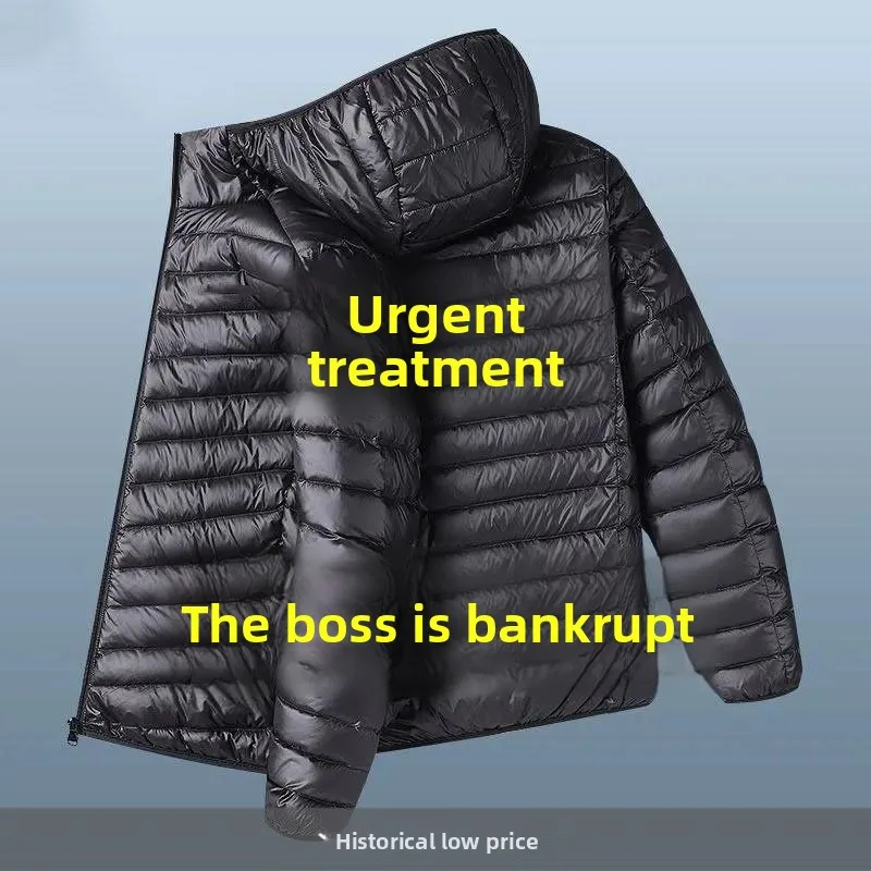 

Men's Lightweight down Cotton Jaet Autumn Winter ort Slim Fit Casual Hooded Warm Large Size Cotton Coat Outerwear