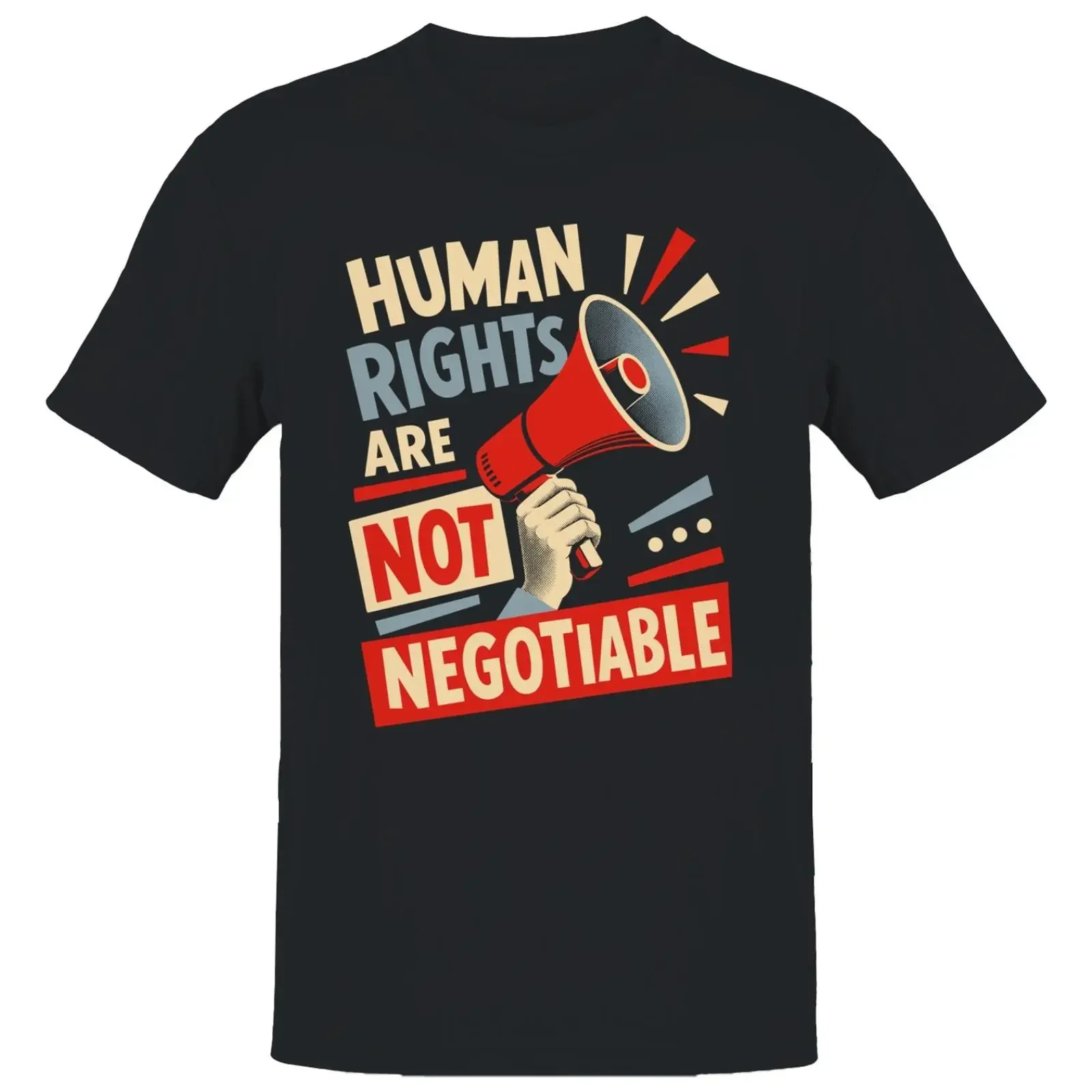 Human Rights Are Not Negotiable Men's T shirt vintage Washed Stylish fashion Top For Everyday Wear Unisex Breathable homme
