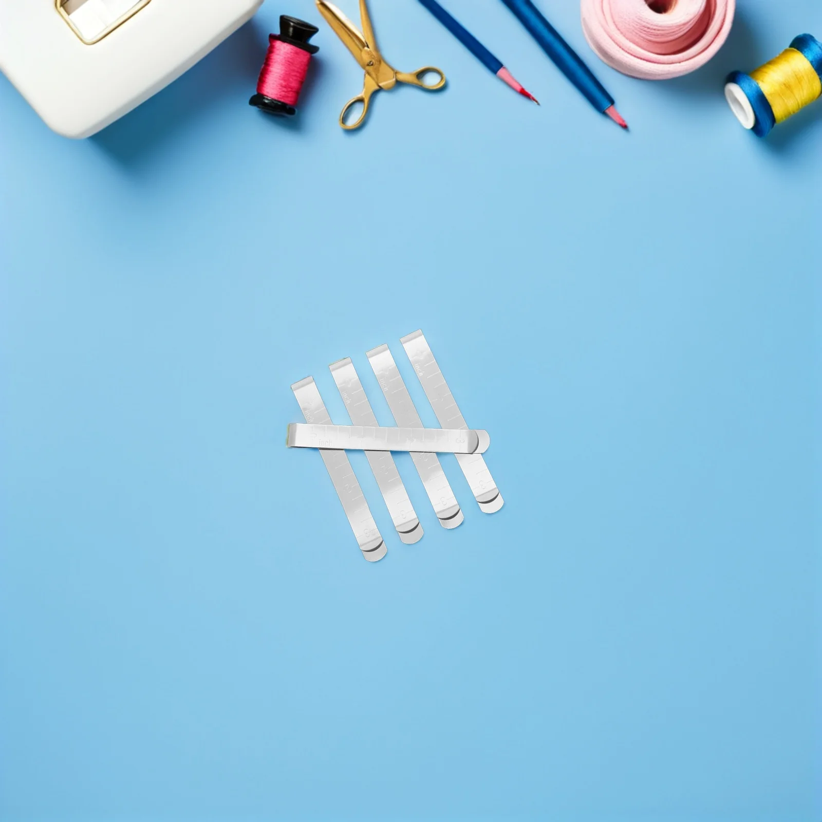 18Pcs Stainless Steel Hemming Clips 3 Inches Scale Ruler Multipurpose Sewing Fabric Clips Quilting Supplies Dressmaking Pant Hem