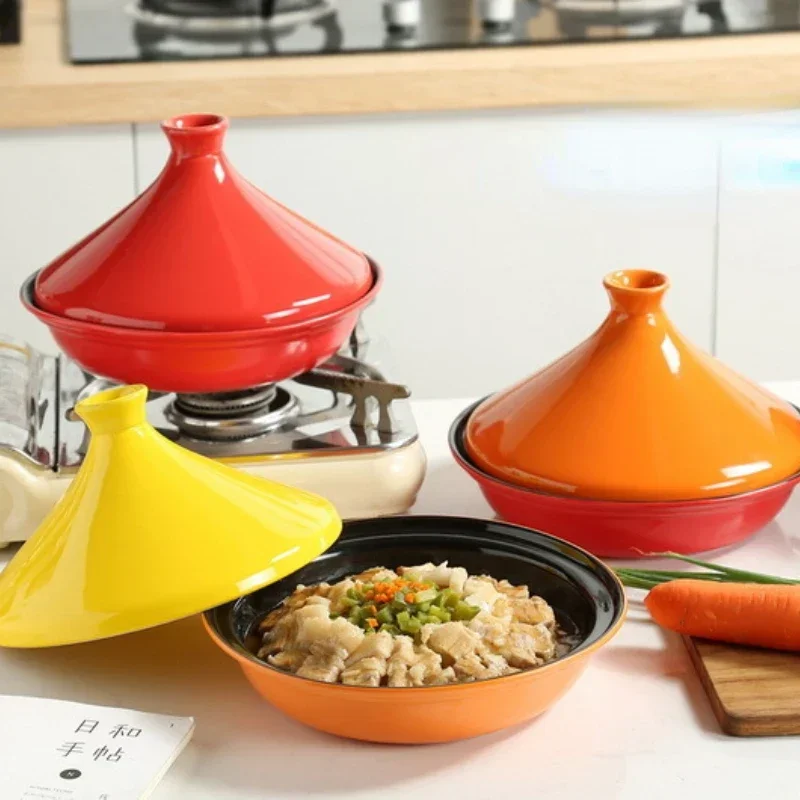 

Creative Ceramic Soup Pot Breathable Water-Impervious Cookware with Lid, High-Value Unique Cooking Vessel, Efficient Kitchen Pot