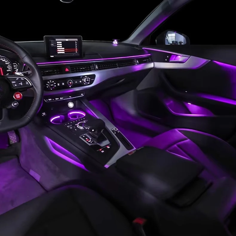 SJC Upgraded 64 Color 12V 3-5W Ambient Lighting for  Interior LED Lights Center Console Trim Water Cup