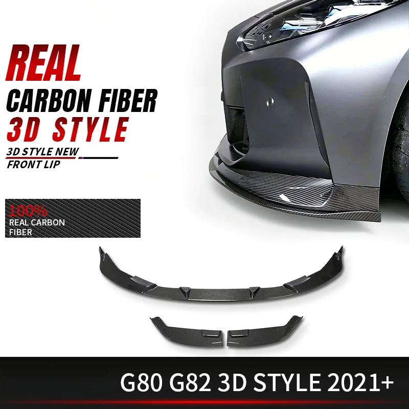 High Quality Carbon Fiber Front Lip Side Skirt Spoiler Body Kit Exterior Accessories Fit Sports Sedan 3D Style