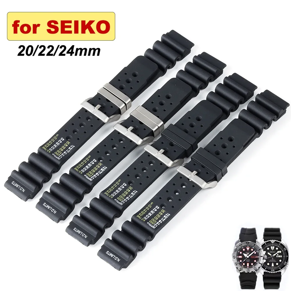 Rubber Strap 20mm 22mm 24mm ND Limits Diver Silicone Watch Band for Seiko for Citizen for Rolex for Promaster Diving Belt