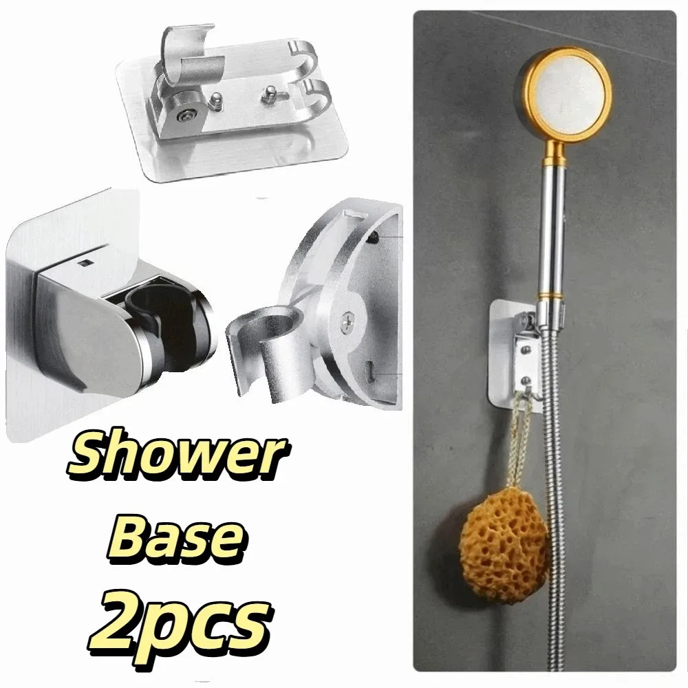 

Strong Adhesive Backing Punch-Free Shower Head Bracket Durable Waterproof Material Smooth Edges Handheld Sprayer Holder