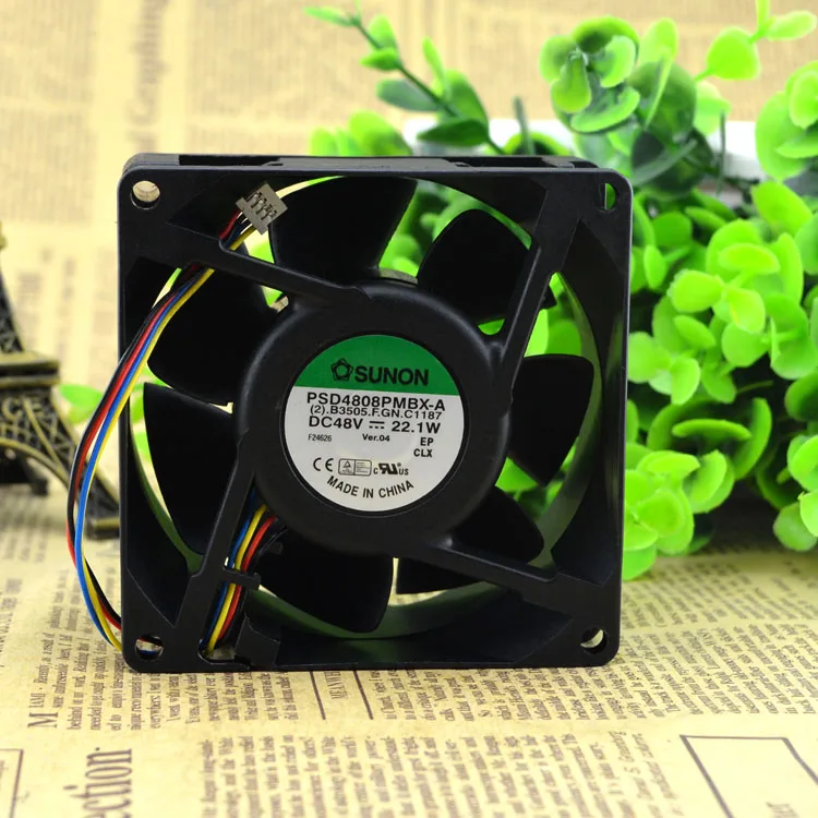 

PSD4808PMBX-A 80*80*38 48V 22.1W original large volume four line fan