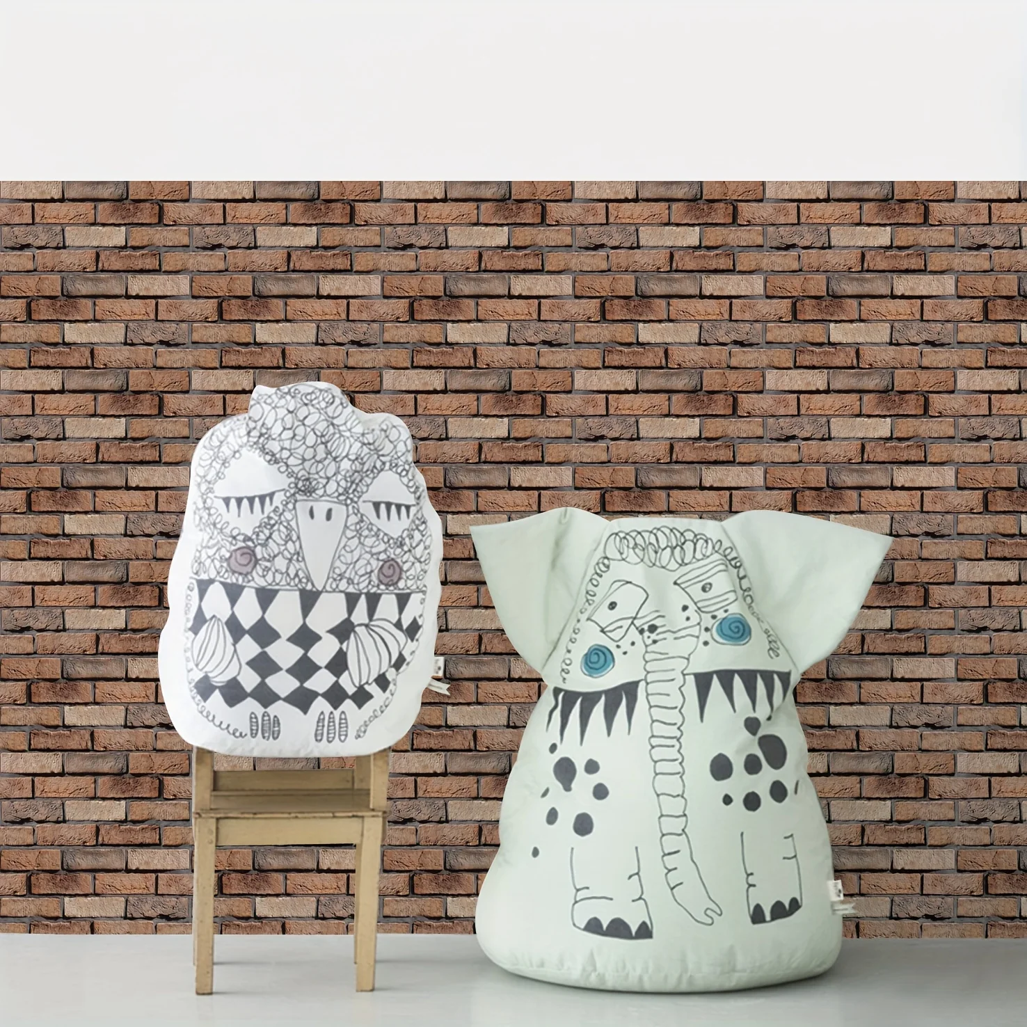 10pcs Self-Adhesive 3D Brick & Wood Paneling Wallpaper - Peel and Stick Wall Sticker, Waterproof, for Living Room, Bedroom, Bath