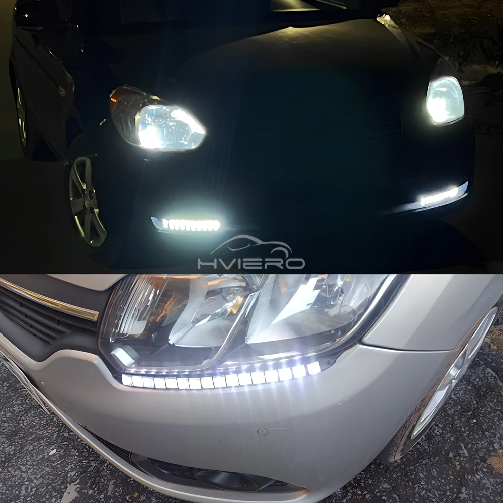 1pcs Car Daytime Running Light 12V Flexible Turn Signal Daylight Lens 6LED Waterproof DRL White HeadLamp Parking Bulb Fog Lamp