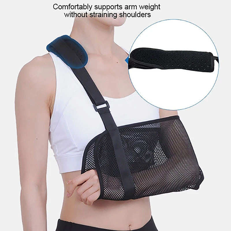 Breathable Arm Sling Adjustable Support Strap Lightweight Immobilizer For Injury Shoulder Elbow Wrist Rotator Cuff Women And Men