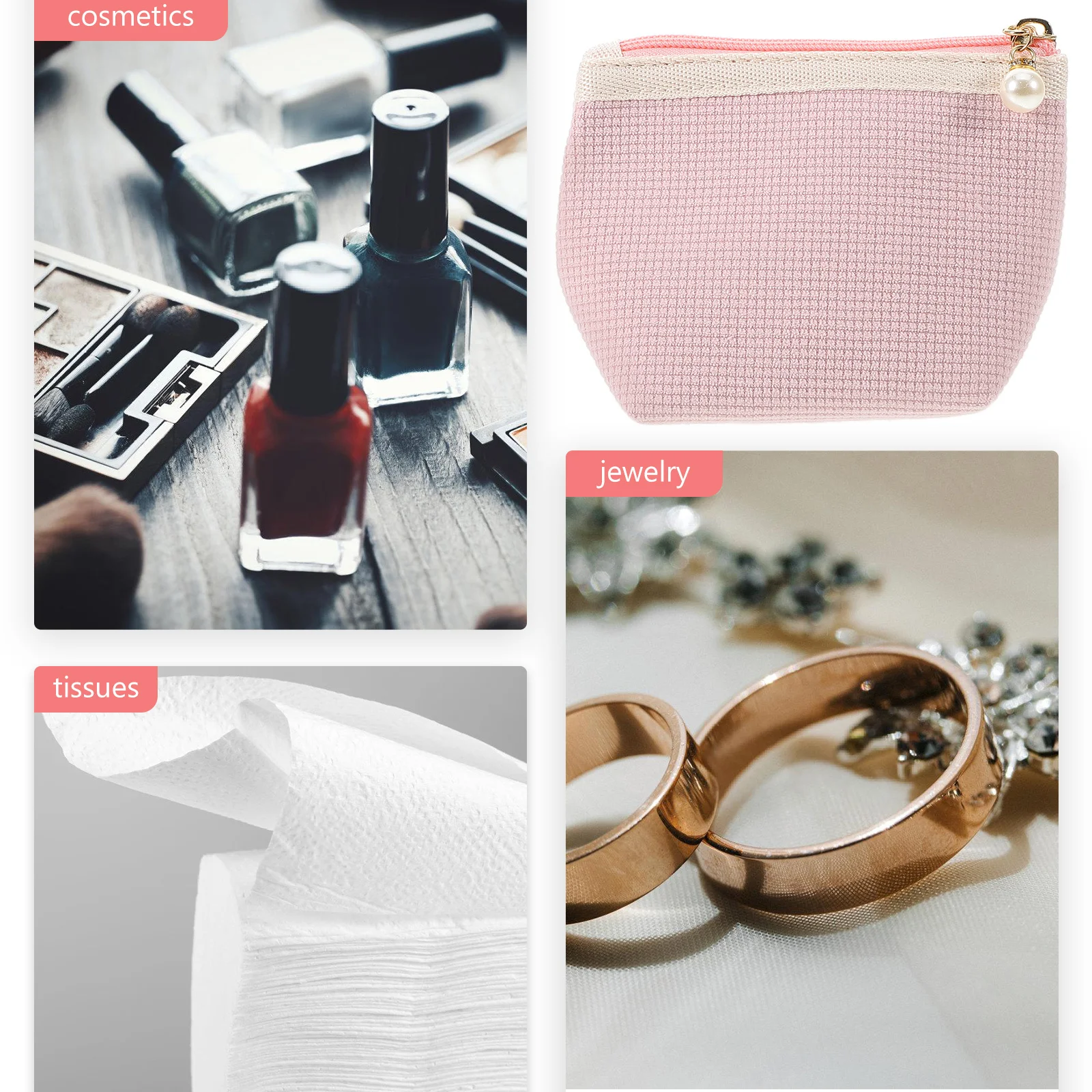 Wytrzymała kosmetyczka z sztruksu na szminki, różowa, przenośna saszetka na kosmetyki podróżna, mała kosmetyczka do przechowywania kosmetyków, damska portmonetka na monety.