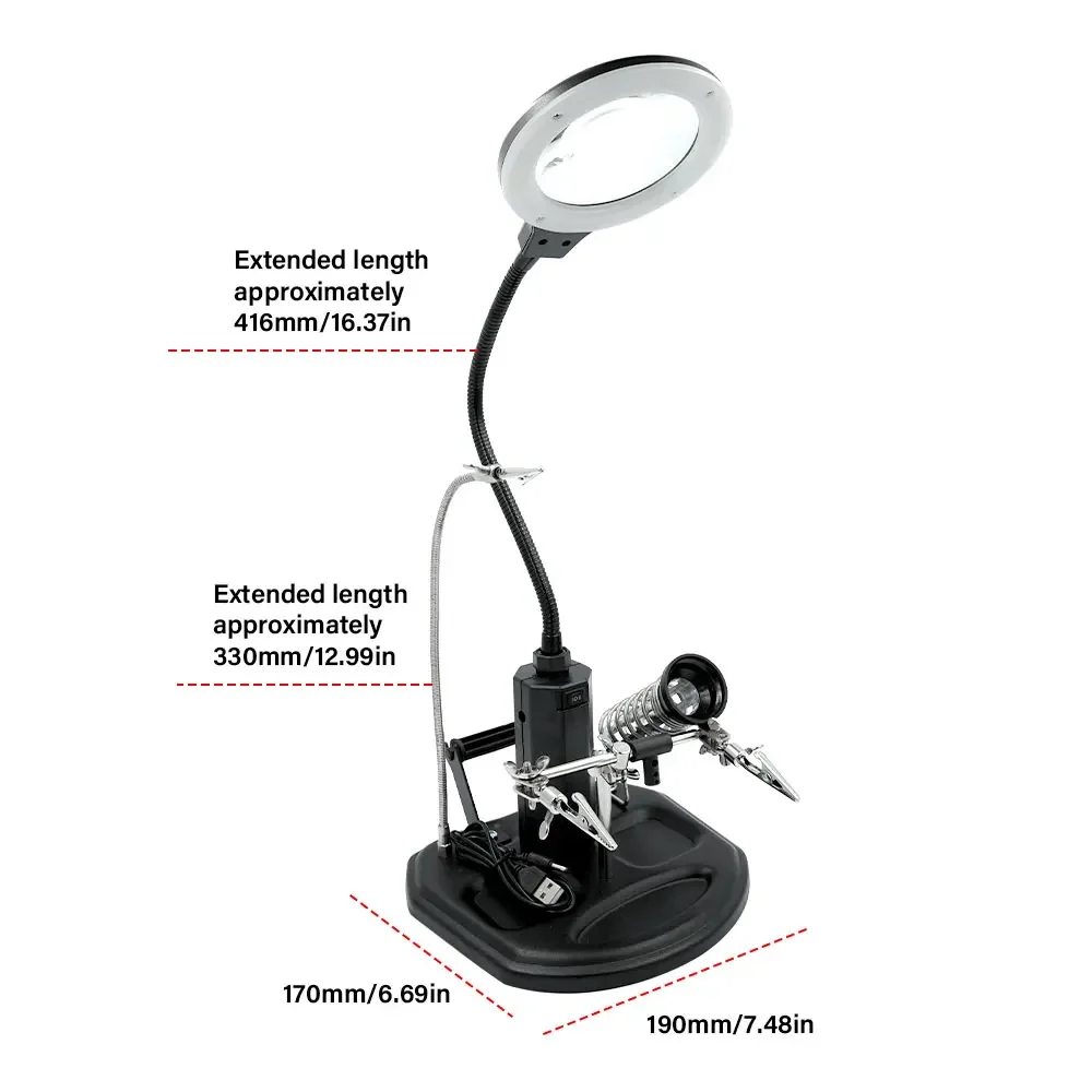 Profi-Reparatur-Lupe mit LED-Beleuchtung - Dritte Hand für Schweißreparaturen und Inspektionsarbeiten – Detail 11