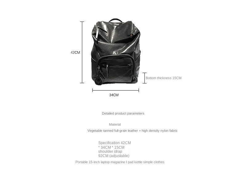 Large Capacity Genuine Leather Brand Men\'s Backpack Computer Bag Casual Cowhide Travel Backpack Big Schoolbag Trendy Bags