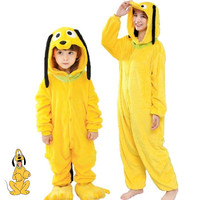 Pluto Cosplay Costume Onesie Kigurumi Kids Adult Zipper Cartoon Dog Pajamas Christmas Halloween Gift Soft Homewear Pyjama
