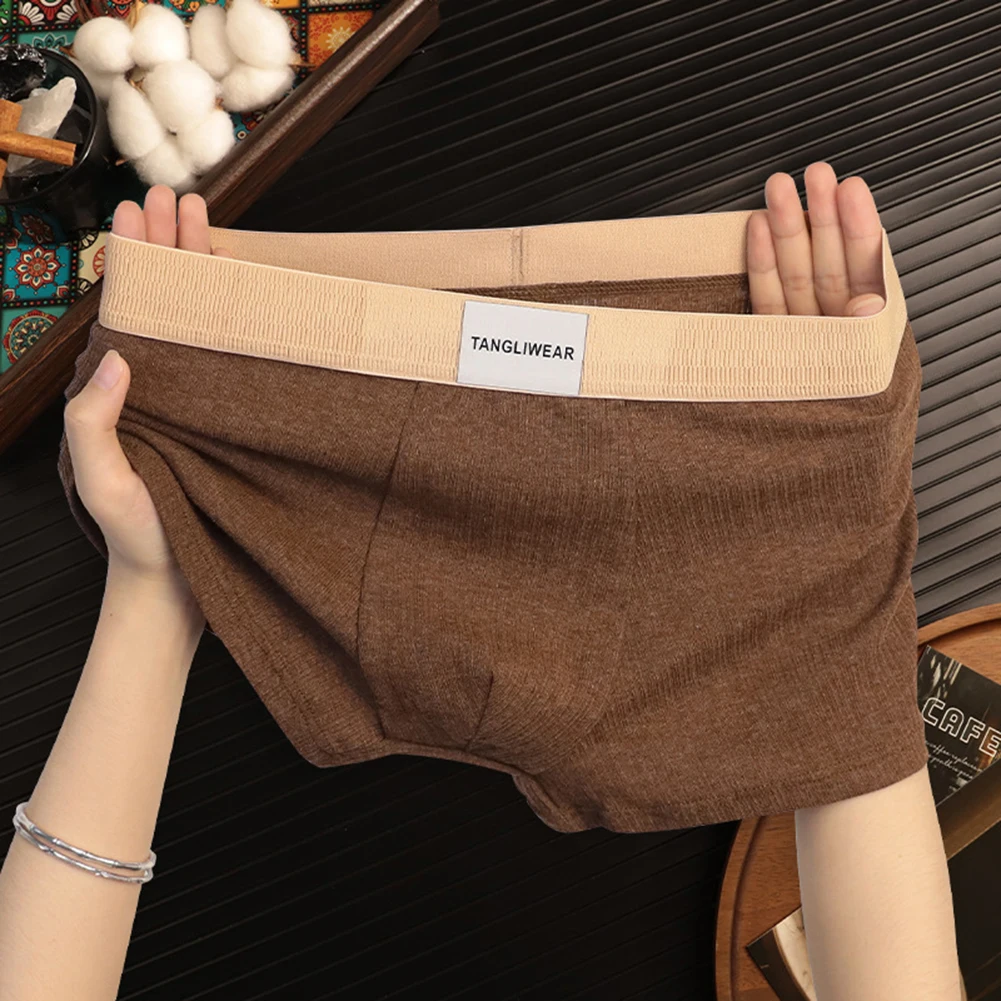 Men Solid Striped Hot Hot Lingerie Cotton Adult Underwear For Man Boxer Shorts Comfortable Underpants Simple Trunk Men's Panties