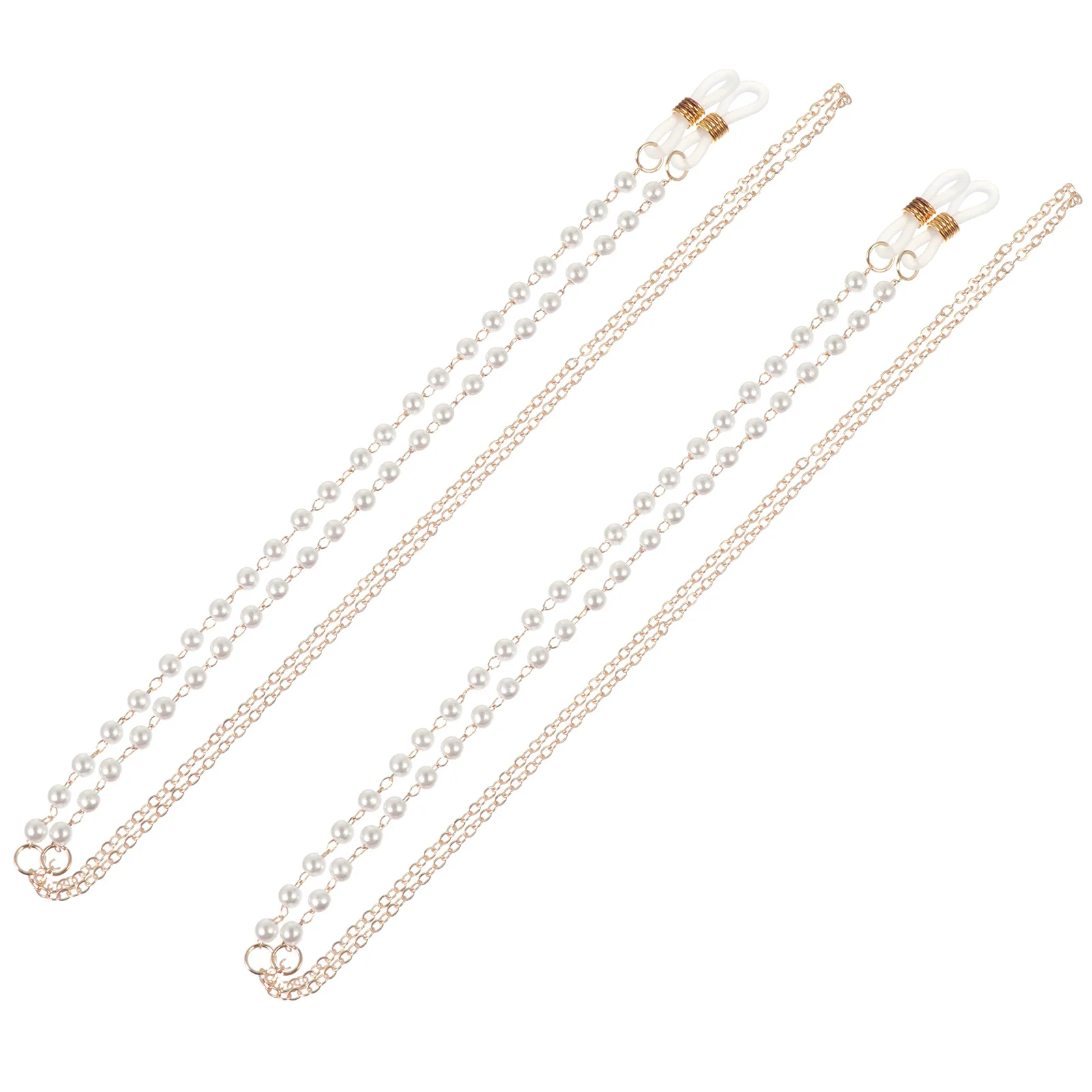 

2Pcs Pearl Eyeglasses Chain Durable Drop-Resistant Non-Skid Eyewear Retainer Strap Stylish Glasses Holder for Mask Sunglasses