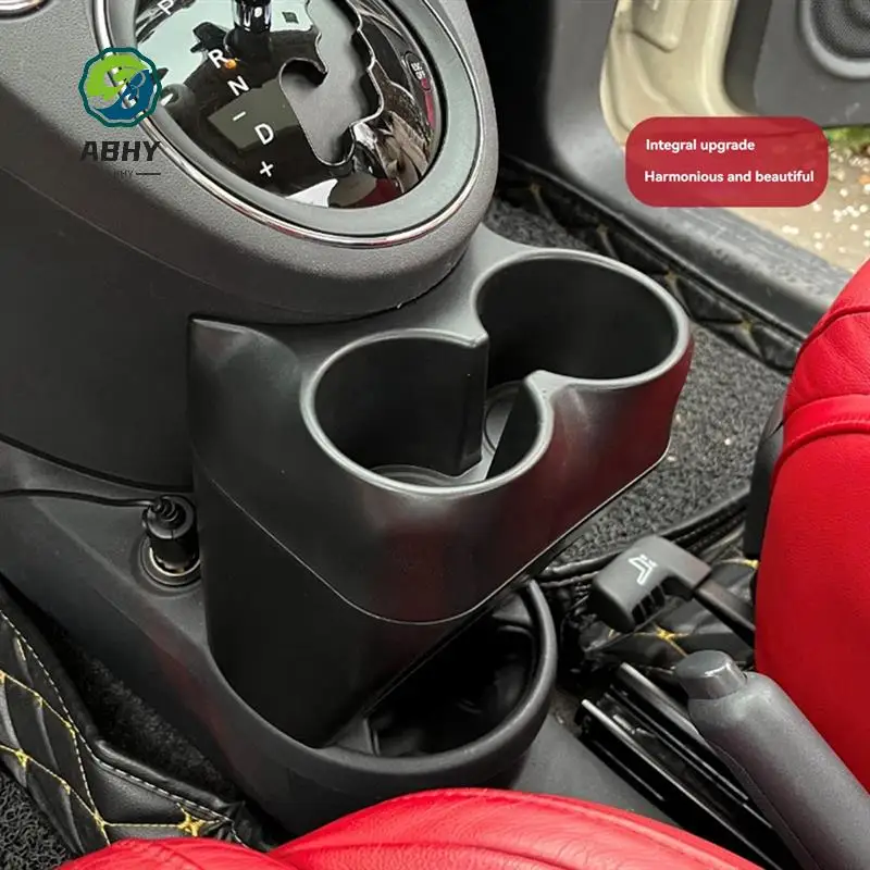 

ABHY-For Fiat 500 2007-2015 ABS Black Car Central Control Water Cup Holder Water Cup Storage Compartment