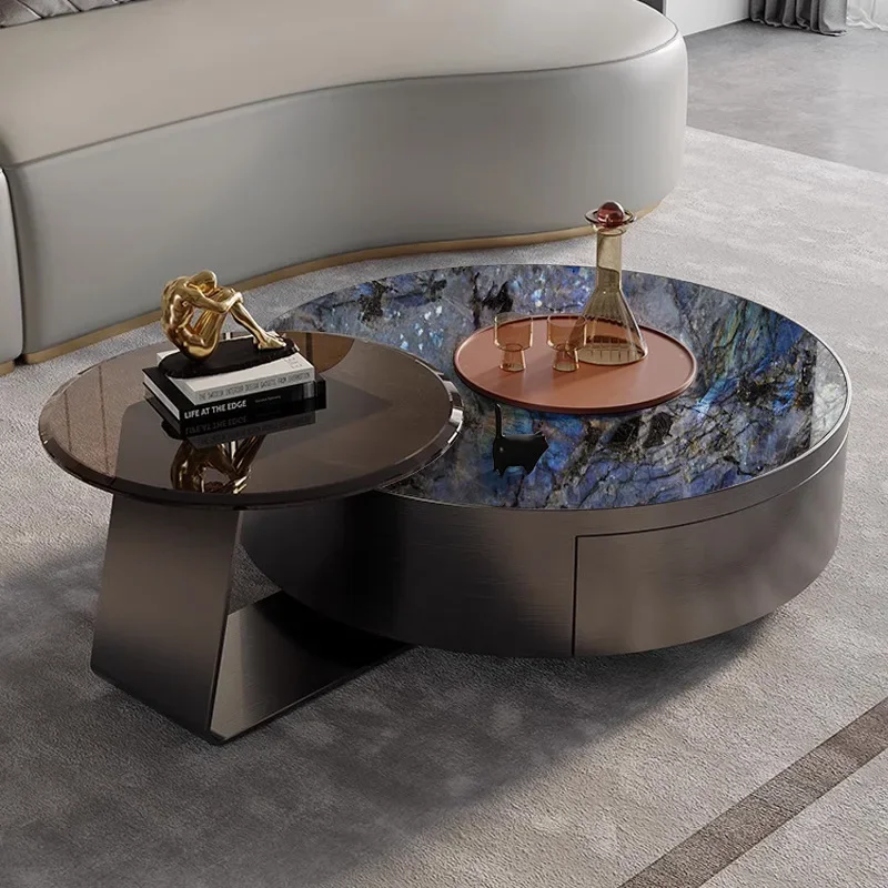 light luxury slate, side , corner ,  small coffee table, living room,marble round , sofa