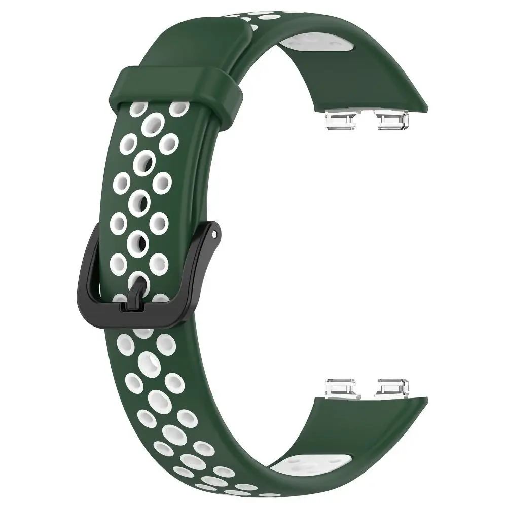 สายนาฬิกาซิลิโคนนิ่มสองสีเปลี่ยนได้สายนาฬิกาสมาร์ทวอทช์กำไลข้อมือระบายอากาศสำหรับ Huawei band 9 8