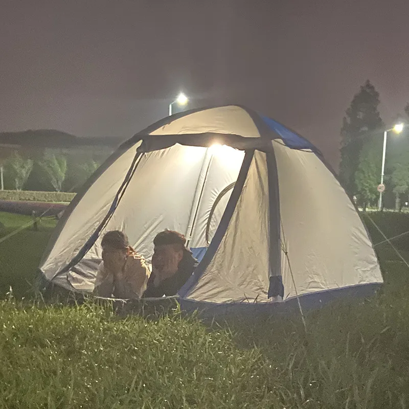 Three-person inflatable camping tent outdoor wind-proof and rain-proof camping tent without building a quick-opening beach tent.