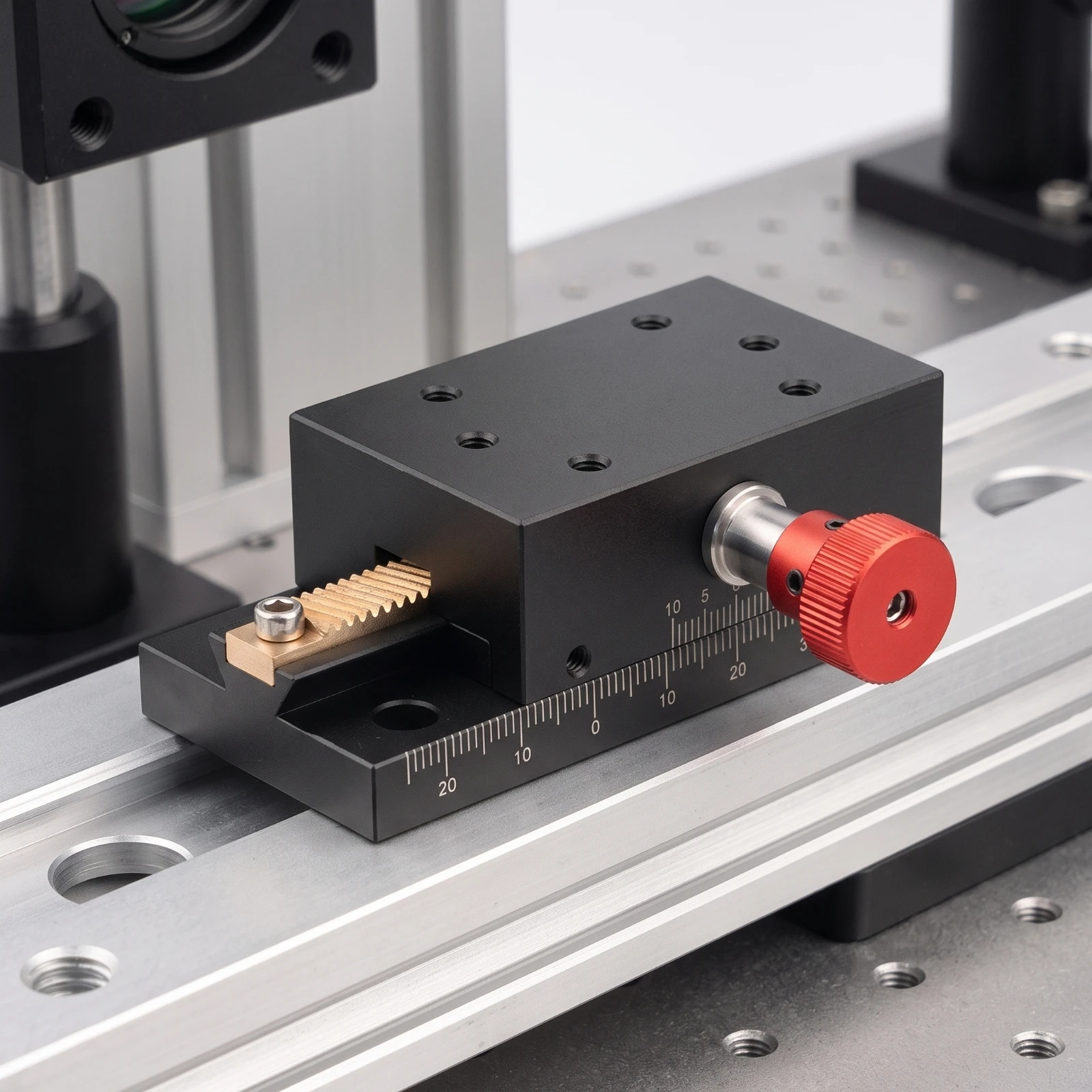 Manual X-Axis Translation Stage Aluminum Alloy Translation Stage with Rack and Pinion Accurate Long-Lasting for Researchers