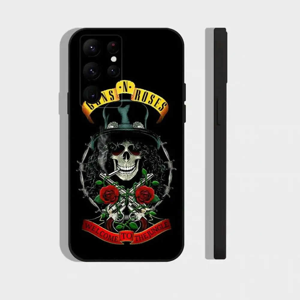 حافظة هاتف G-Guns N A-Axl Rose Roses لهاتف سامسونج S25، S24، S23، S22، S21، S20، Ultra، Plus، FE غطاء ناعم أسود #4