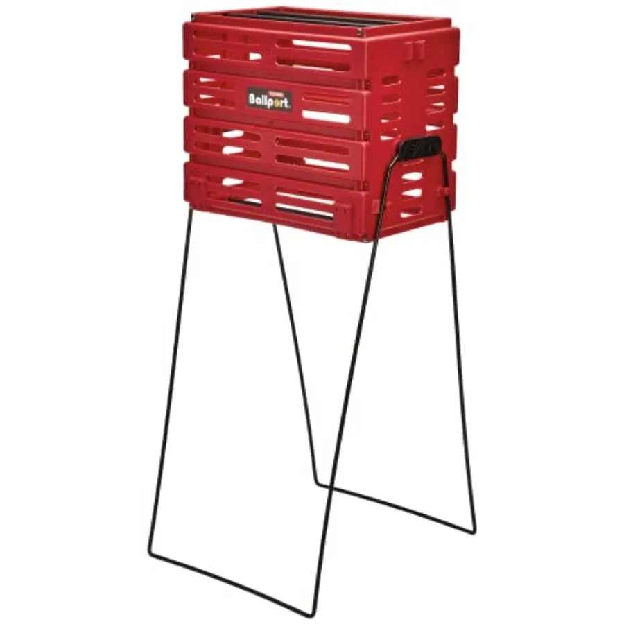 

Ballport Tennis Ball Hopper Holds 80 Balls Durable and Lightweight Red