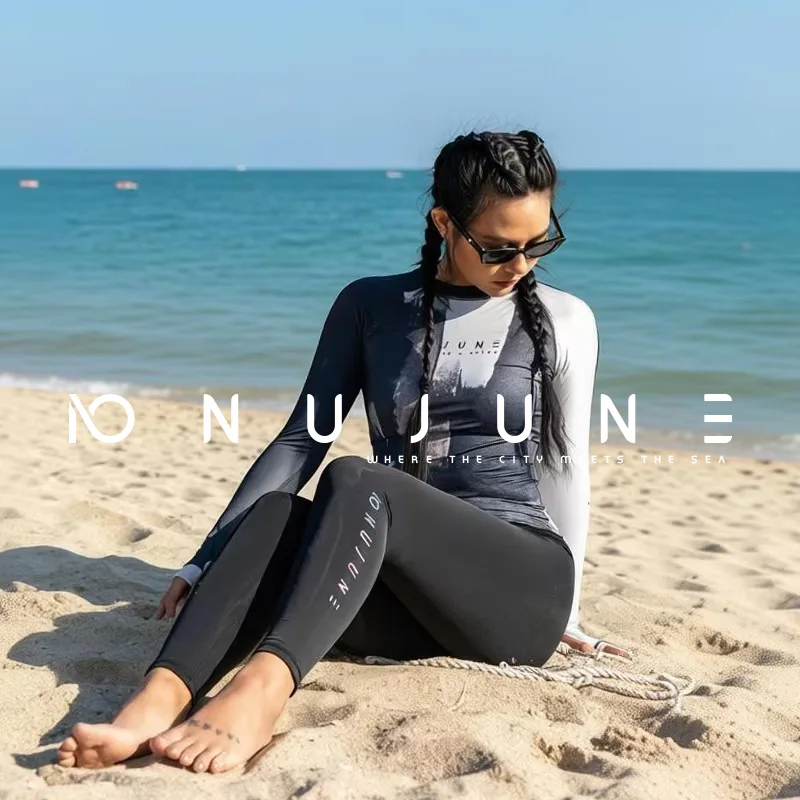 Nu-June Rash Guard Women Top Swimwear Surf Clothing Woman Quick-Dry Bathing Suit UV Protection Long Sleeve Slim Shirts Femmes