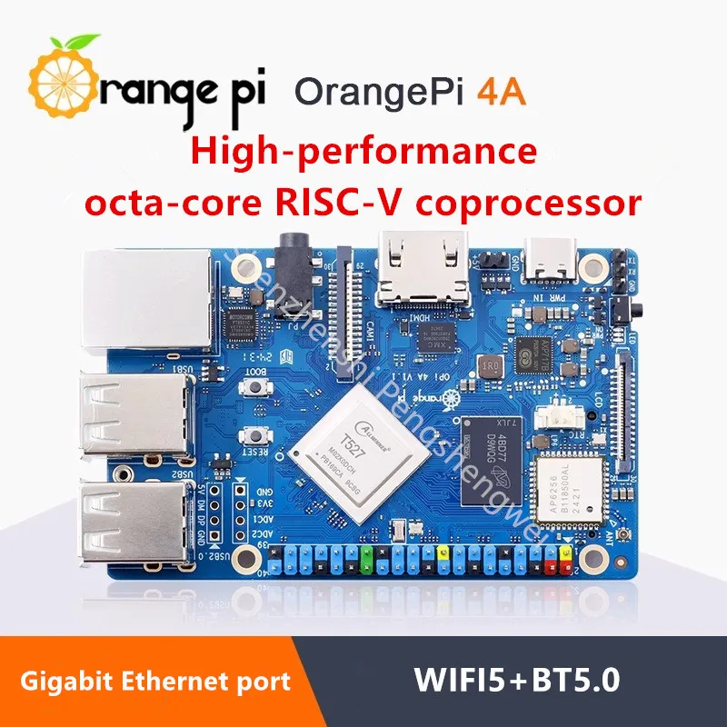 

Orange Pi 4A 2GB 4GB RAM LPDDR4/4X Single Board Computer with 64GB eMMC Module Sets,Allwinner T527 CPU,8 Core Arm+RISC-V