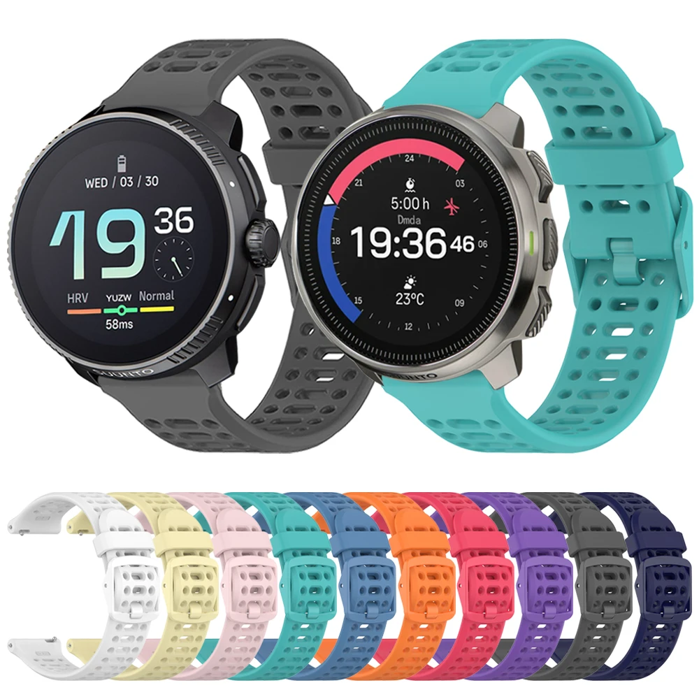 22mm 20mm cinturino in silicone per SUUNTO VERTICAL 9 5 Peak DLC/PRO 3 cinturino fitness per SUUNTO RACE cinturino sportivo traspirante
