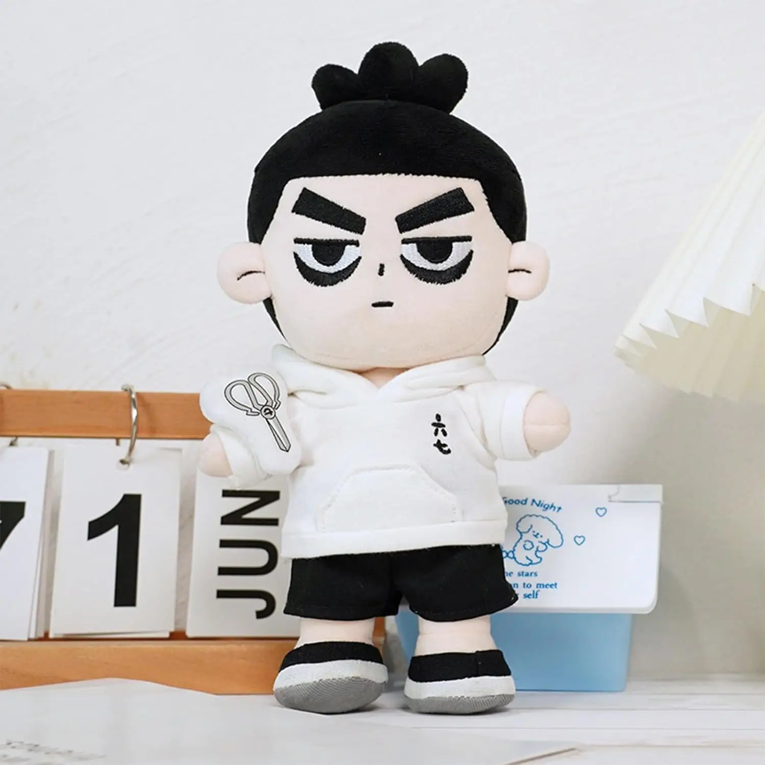 Dress-Up Plush Dolls, Wu Liuqi 20cm Cotton Doll, Collectible Dolls for Scissor Seven Fans