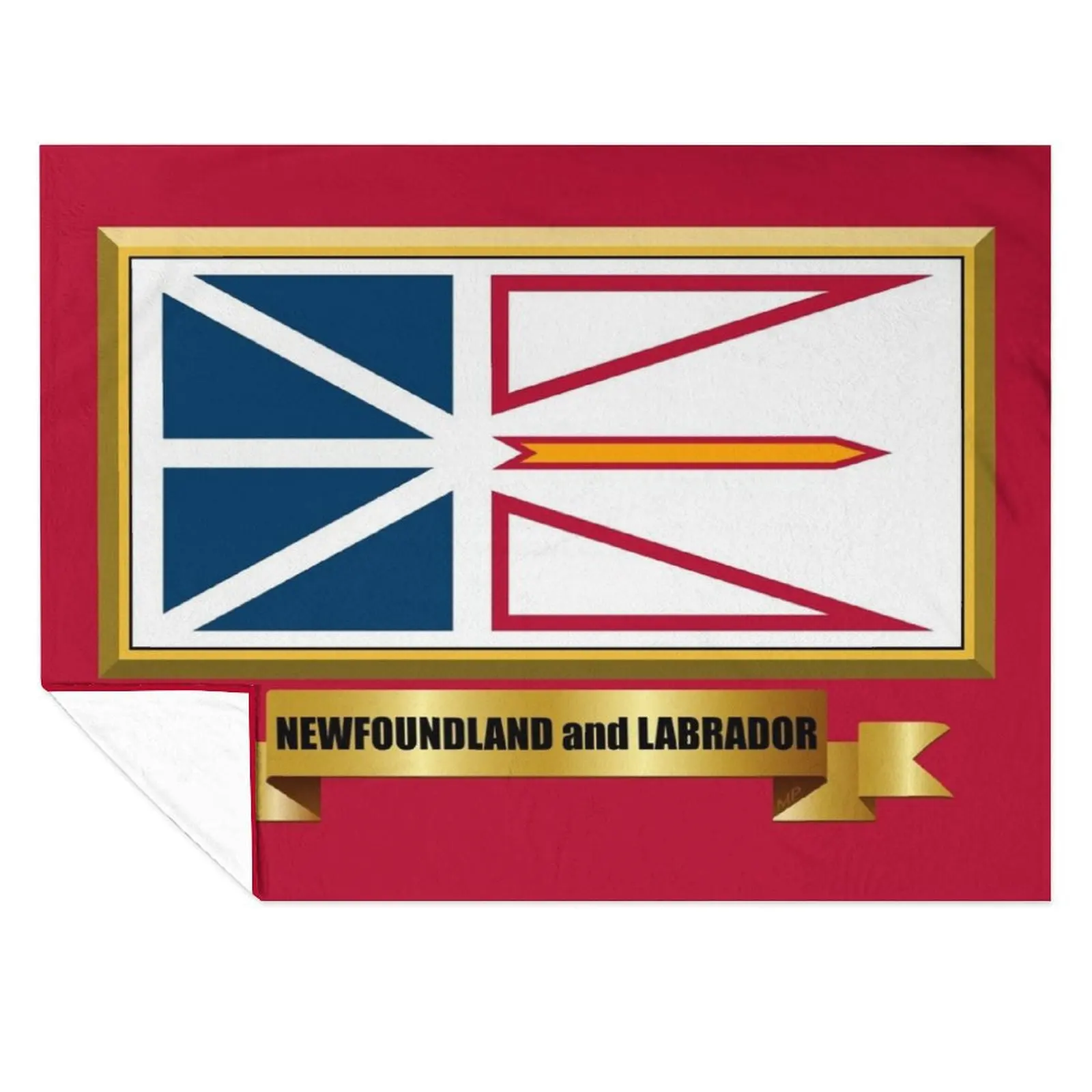 

NEWFOUNDLAND and LABRADOR Flag Gifts, Masks, Stickers & Products (GF) Throw Blanket Beautifuls Blankets