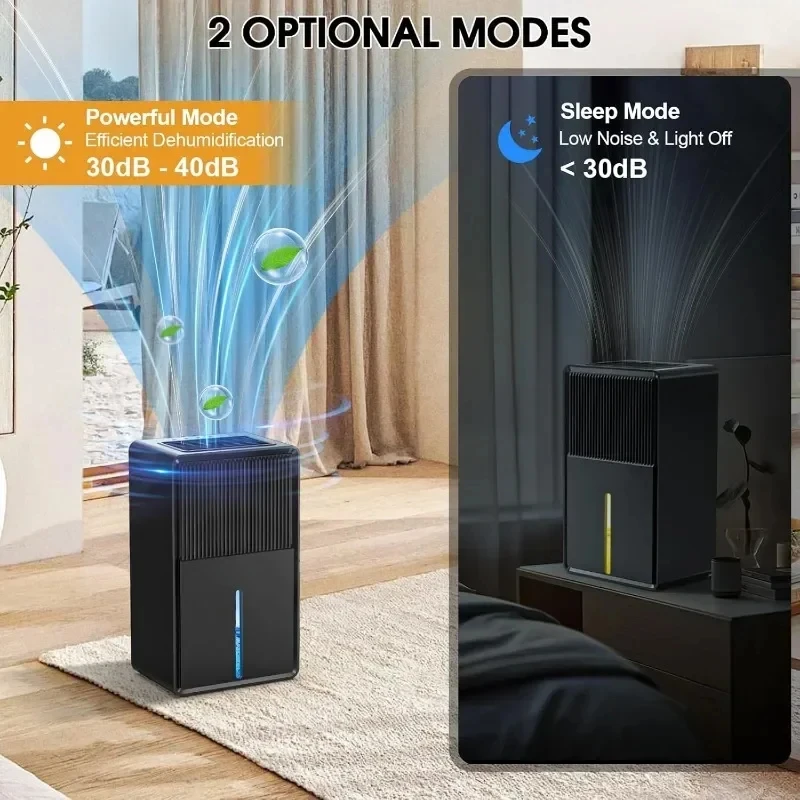 Home Dehumidifier Upgraded Basement Bedroom Closet Dehumidifier with Automatic Shutoff Sleep Mode Quiet Small Portable