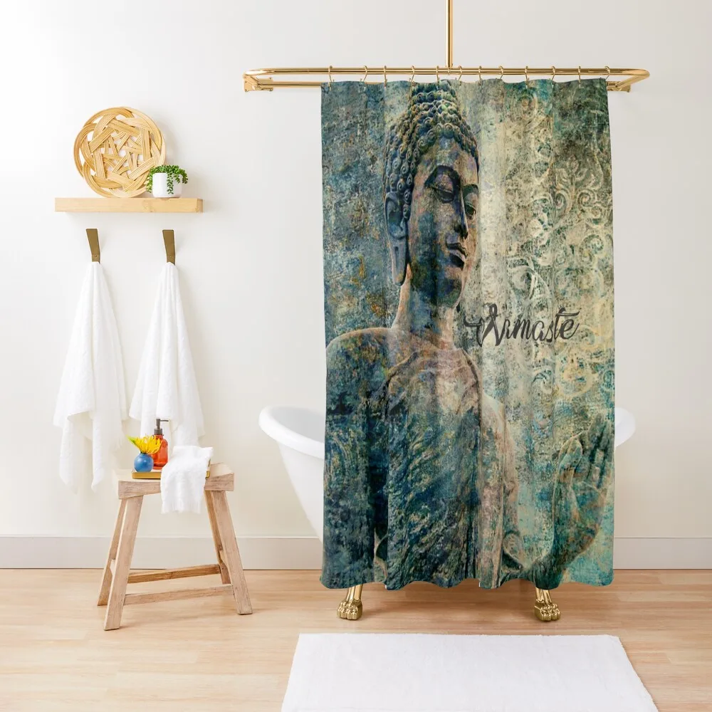 

Namaste meditation Buddha Shower Curtain Funny Shower Set For Bathroom Bathroom Showers Waterproof Bath And Anti-Mold Curtain