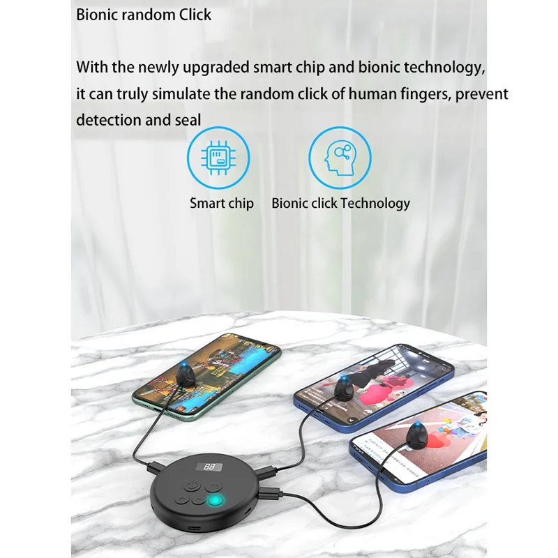 Screen clicker tiktok Auto tap Mobile phone auto-clicker mute connection physical  click device screen Auto clicker