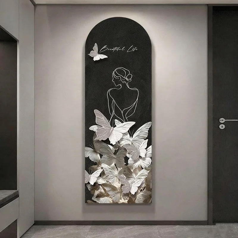 Light Luxury Entrance Decoration Painting Atmospheric Sandstone Corridor Hanging Painting High-end Feeling Home Light Mural
