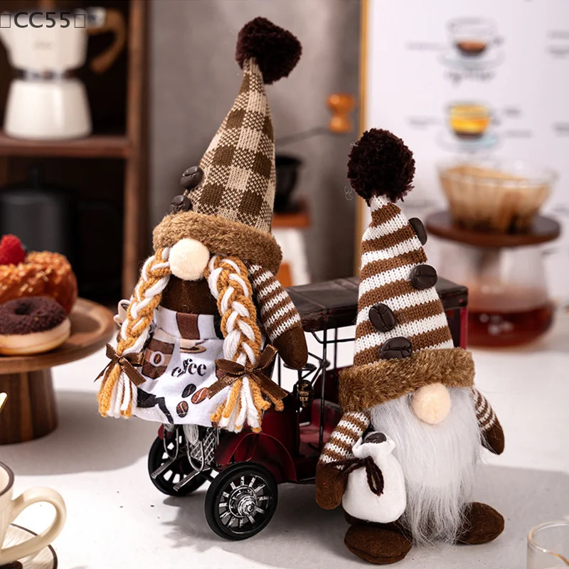 〔CC55〕Coffee Gnome - Home Decor, Coffee Bar Accessories - Themed Gnomes Gifts For Women - Christmas Winter Spring
