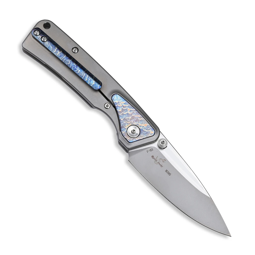 2026 Mini Viper Pocket Folding F03 Knife M390 Blade Titanium Handle Survival Camping Fishing Hunting Utility Tools with Clip