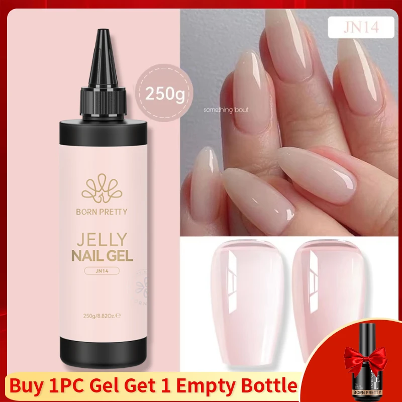 BORN PRETTY 250g Super Top Coat Base Gel losweken UV LED Drogen Langdurige Semi Permanente Jelly Naakt Roze Gel nagellak - afbeelding 1