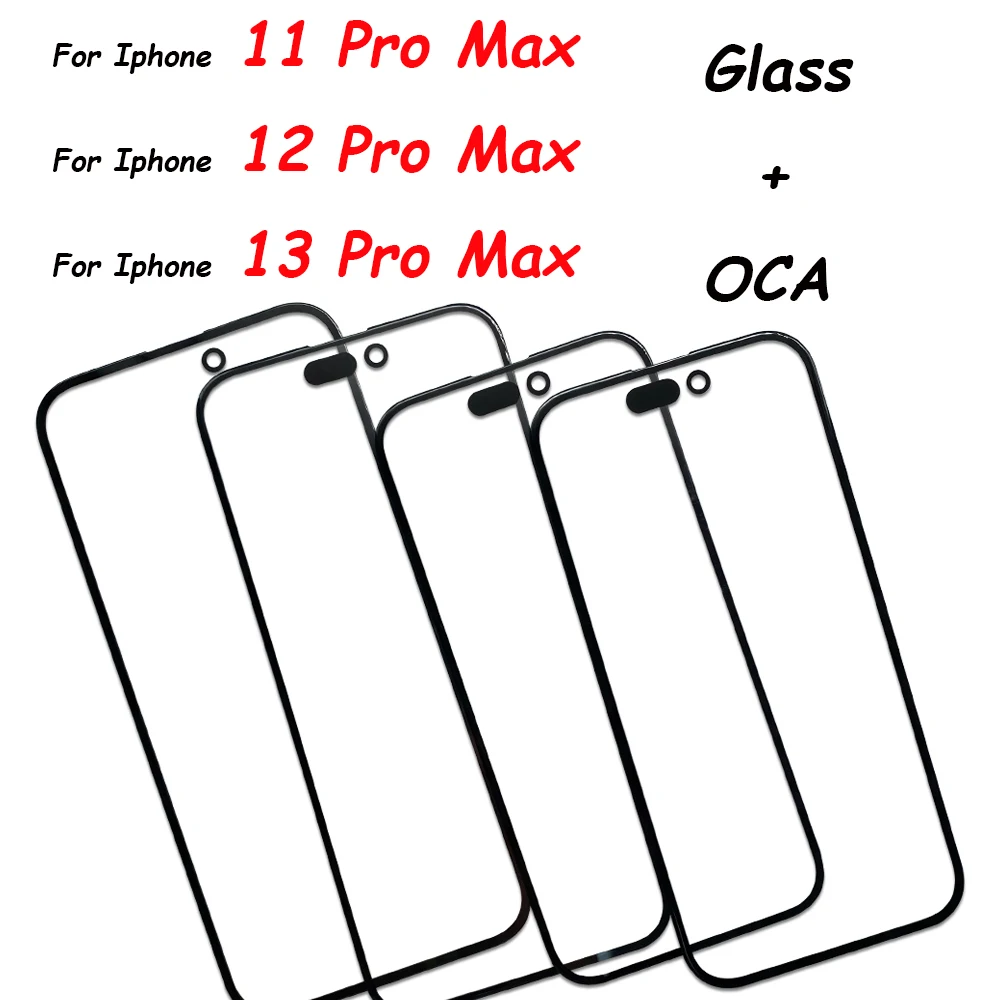 

LCD Front Touch Screen Glass Outer Lens With OCA Film For iPhone X XS XR Max 11 12 13 14 15 Plus Pro Max GLASS +OCA