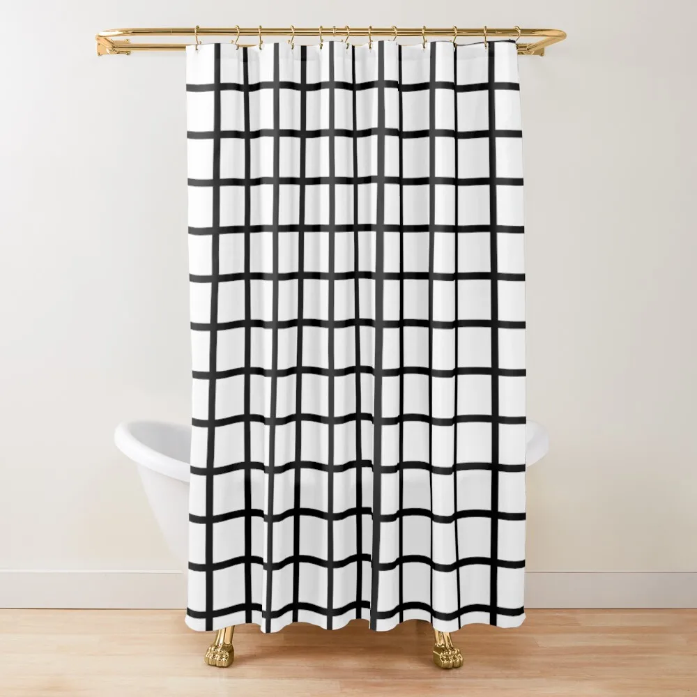 

Basic Black and White Grid Shower Curtain Bathroom Decor Cover Curtain