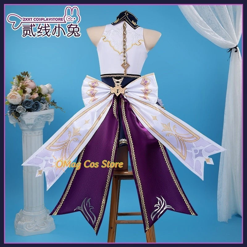 

Azur Promilia Cathbelle cosplay full costumes and sets Blue White Maid Dress with Chains Anime adult 코스튬 Carnival Outfit